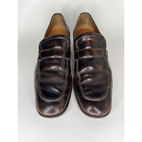 Sears Vintage Loafers Men Size 9.5D Brown Leather Made In Italy - Picture 13 of 13